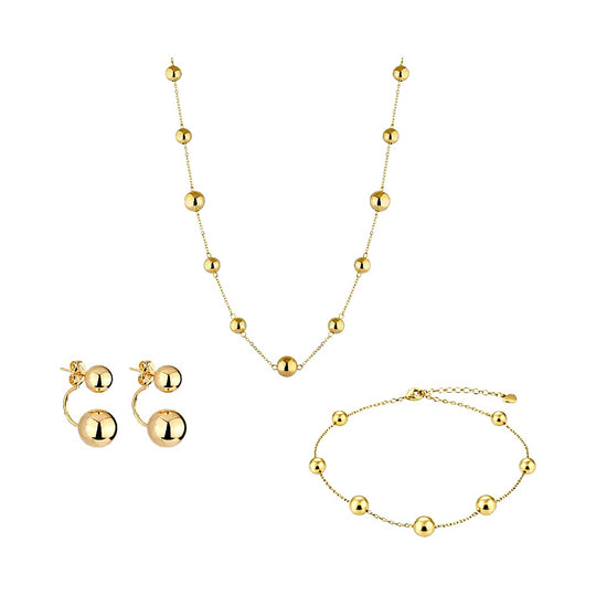 Kit Colar, Brinco e Pulseira Bola – Monte o Seu (Ouro 18k ou Ródio)