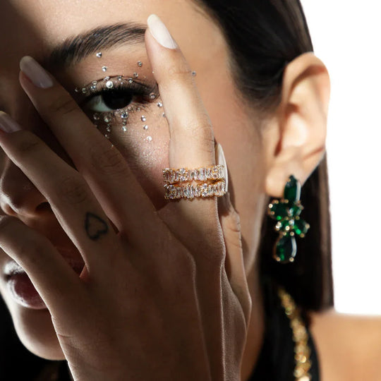 Anel Zircônia Irregular Banho Ouro 18k – foto 1 | Selet Joias