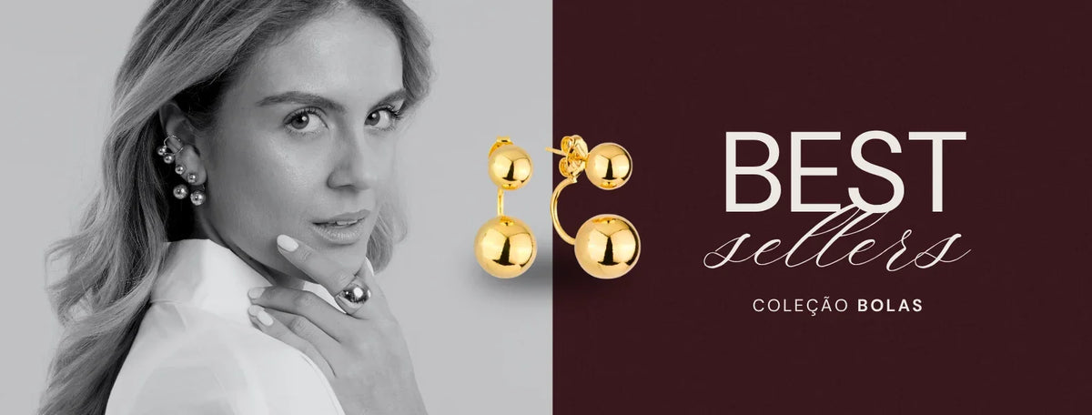 Best sellers da Coleção Bolas: brinco bola banho ouro 18k