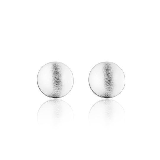 Brinco botão fosco banho ouro 18k ou ródio, acabamento delicado e minimalista