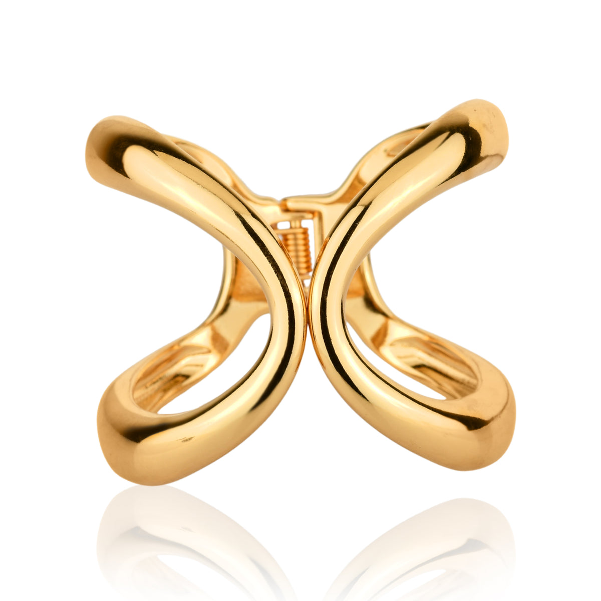 Pulseira bracelete robusta dourada em banho de ouro 18k com acabamento polido