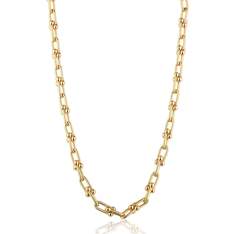 Colar Elos Lisos Banho Ródio Branco — Ouro 18k