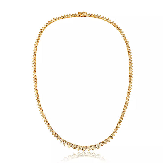 Colar Riviera Champagne Banho Ouro 18k com pedras cravadas em sequência