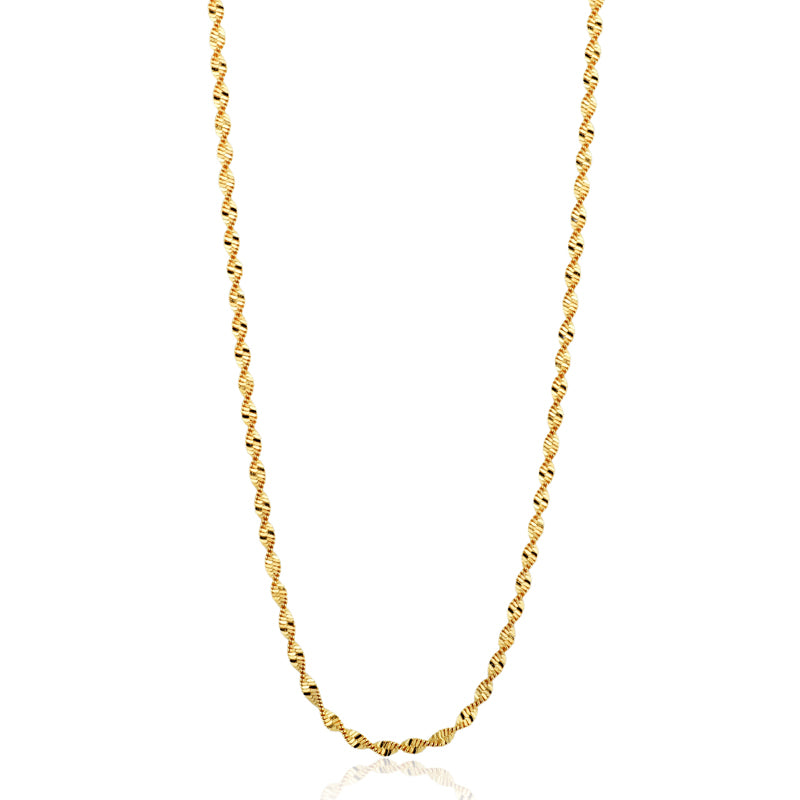 Colar Torcido Liso Banho Ouro 18k da Selet Joias em destaque