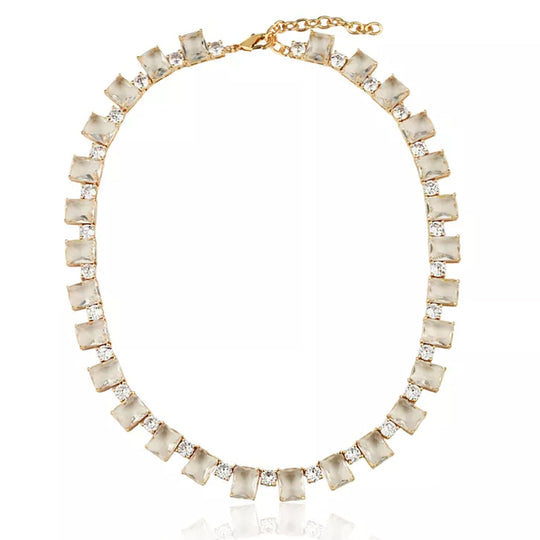 Colar Cristal Robusto com banho de ródio ou ouro 18k, design statement com cristais brilhantes
