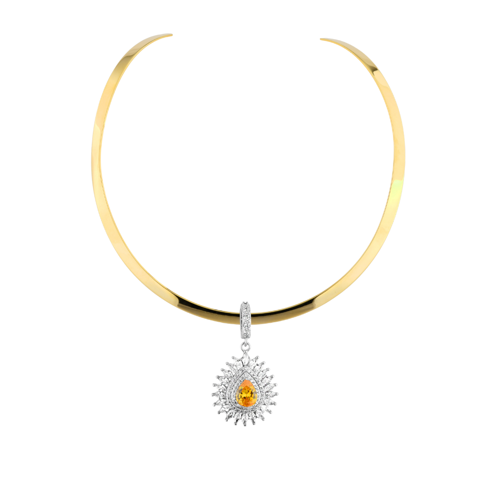 KIT CHOKER CLEÓPATRA OURO + PINGENTE AMARELO