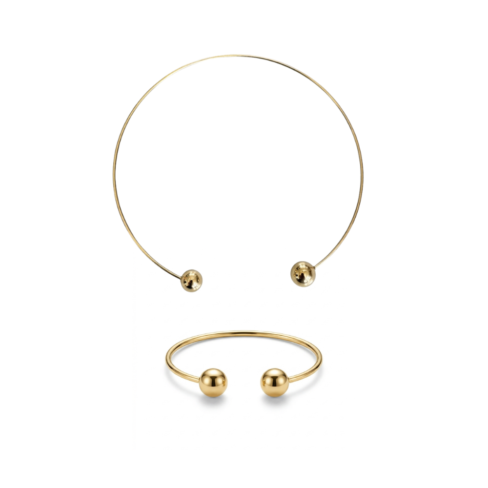 CHOKER + BRACELETE BOLA