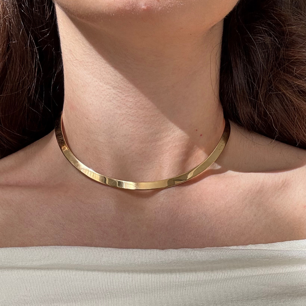 KIT CHOKER CLEÓPATRA OURO + PINGENTE AMARELO