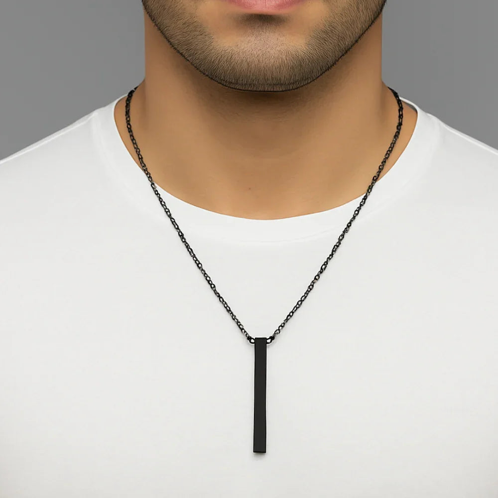 Colar Tungstênio Pingente Black em destaque