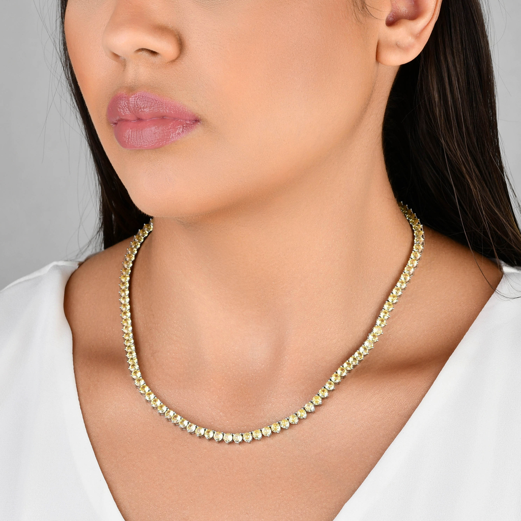 COLAR RIVIERA AMARELA 3 PONTAS RÓDIO BRANCO