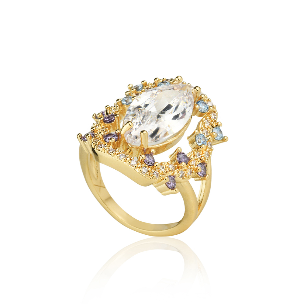 ANEL MAX ZIRCÔNIA BANHO OURO 18K