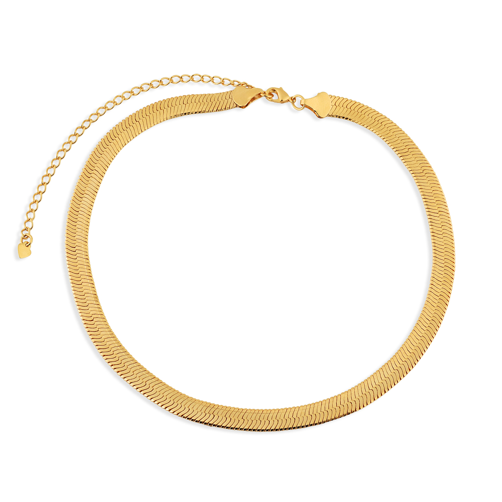 COLAR GARGANTILHA LAMINADA BANHO OURO