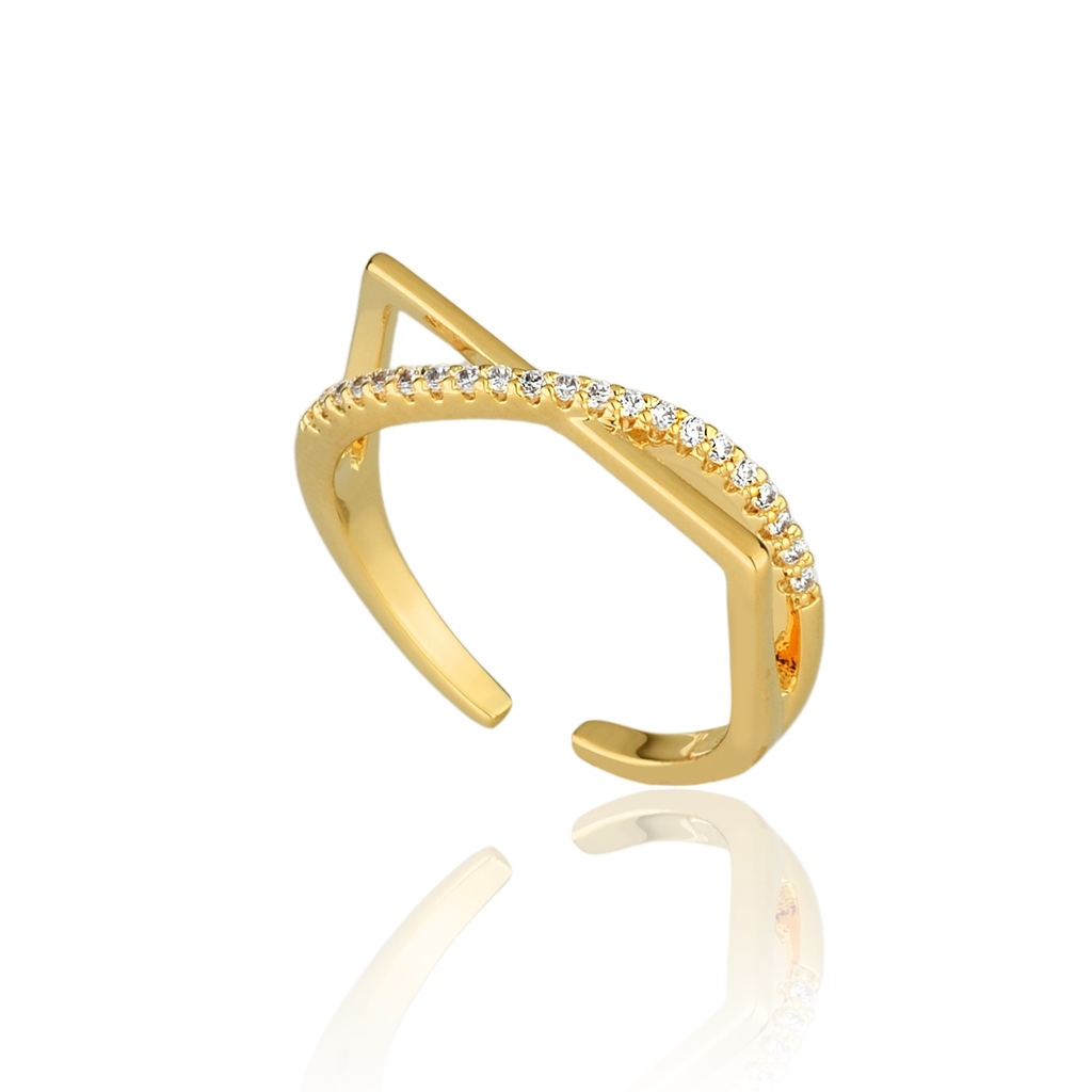 ANEL X AJUSTÁVEL BANHO OURO