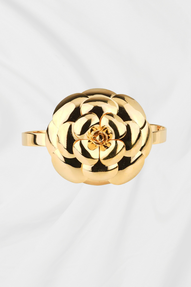 BRACELETE FLOR BANHO OURO 18K