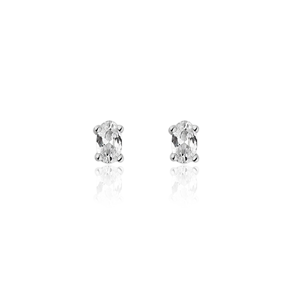 CONJUNTO BRINCO E COLAR ZIRCÔNIA CRISTAL RÓDIO BRANCO