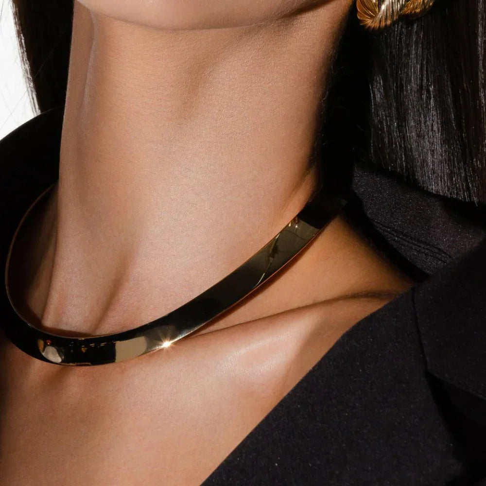 CHOKER CLEÓPATRA BANHO RÓDIO OU OURO 18K