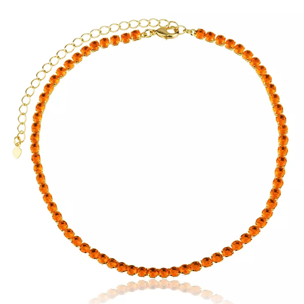 COLAR RIVIERA LARANJA BANHO OURO 18K