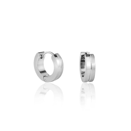 Brinco Argola Fosca Banho Ródio Branco, foto 2