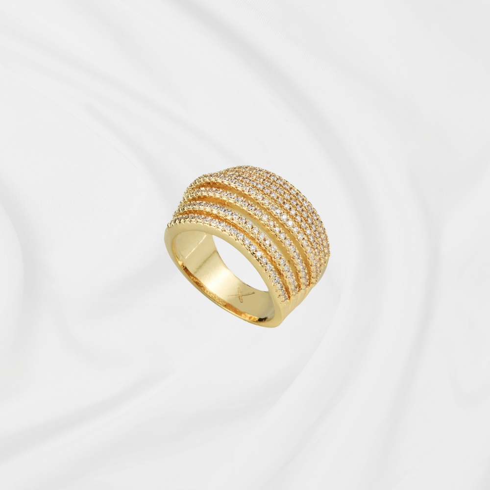 ANEL TIRAS COLORIDO BANHO OURO 18K