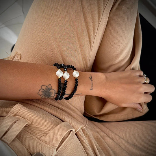 Pulseira Cristais e Pérola Banho Ouro 18k – foto 4 | Selet Joias