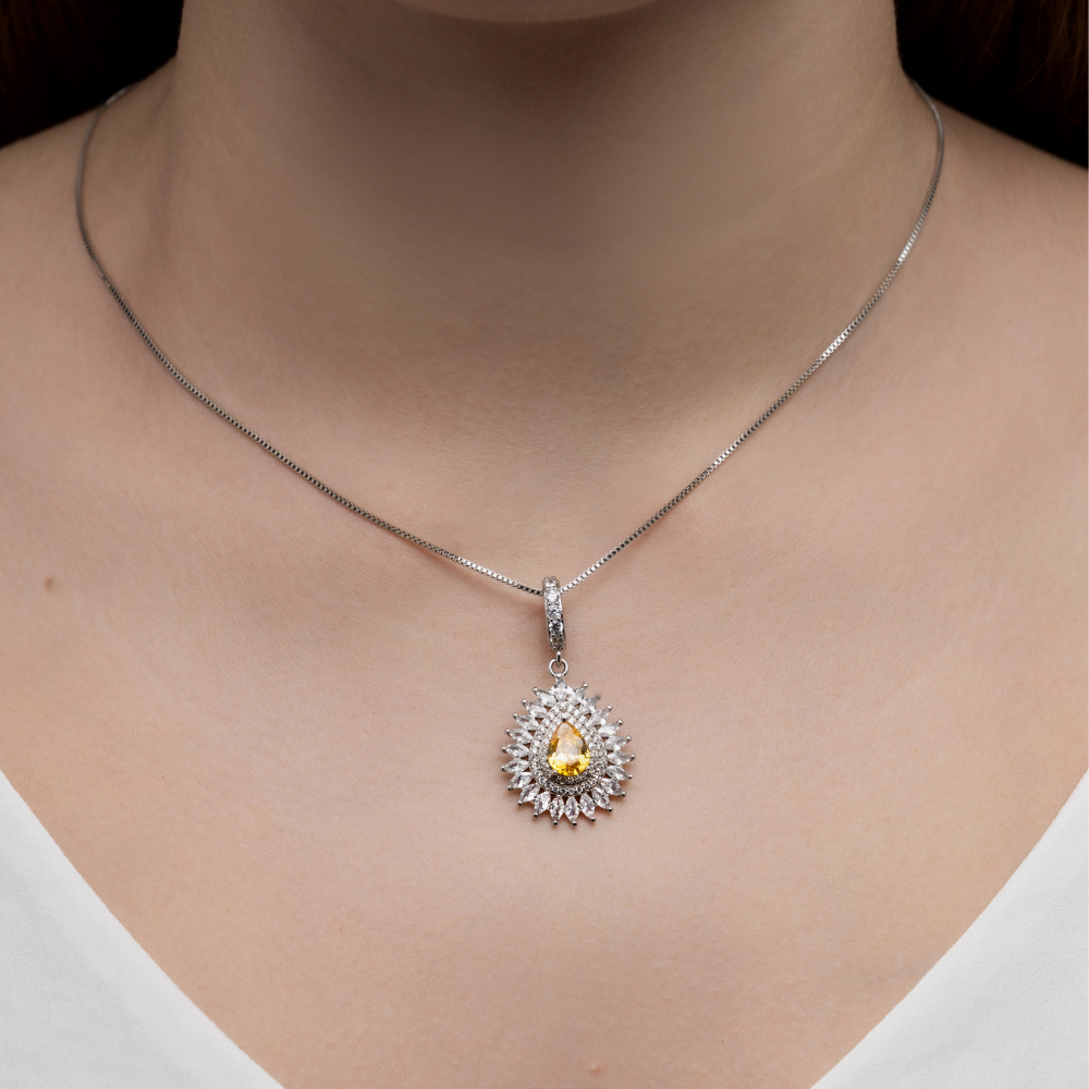 KIT CHOKER CLEÓPATRA OURO + PINGENTE AMARELO