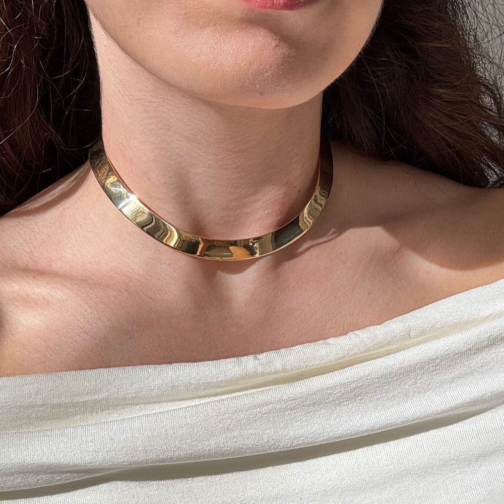 CHOKER CLEÓPATRA BANHO RÓDIO OU OURO 18K