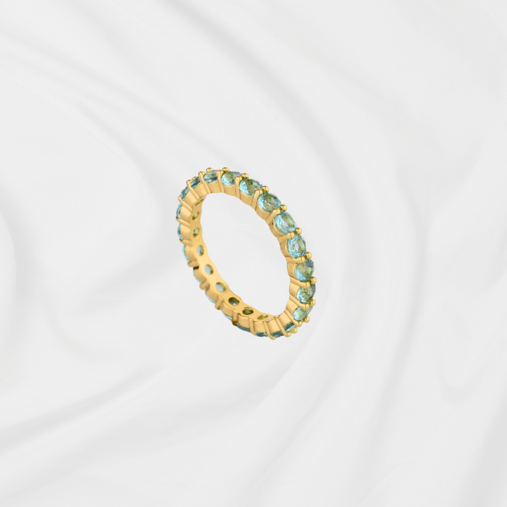 ANEL APARADOR ACQUA MARINHA DOURADO