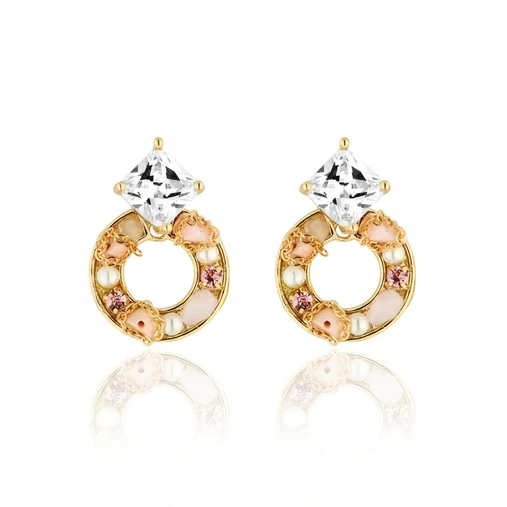 Brinco Boho Cristal Banho Ouro 18k, foto 3