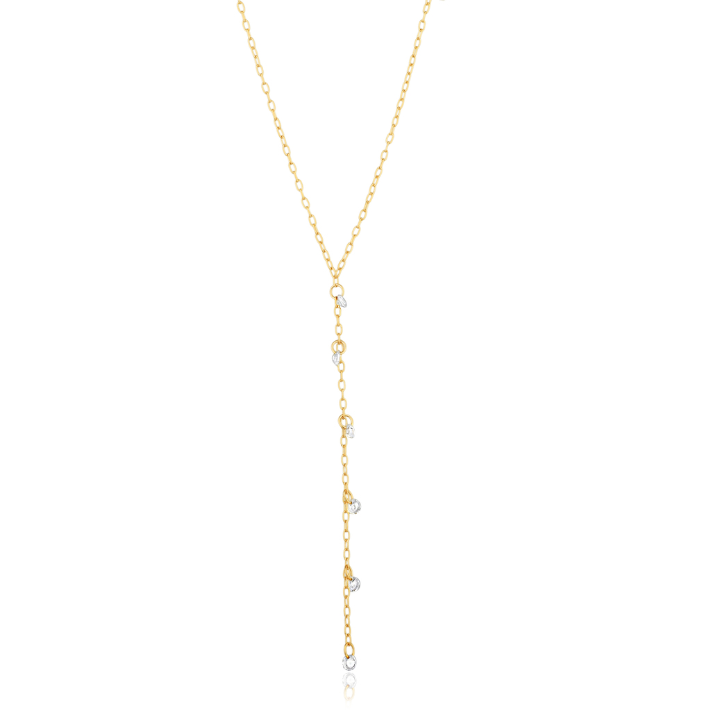 COLAR GARGANTILHA GRAVATA PEDRAS CRISTAL BANHO OURO