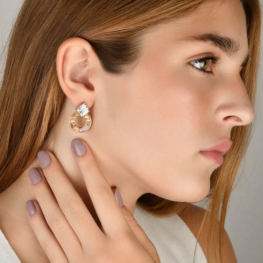 Brinco Boho Cristal Banho Ouro 18k, foto 2
