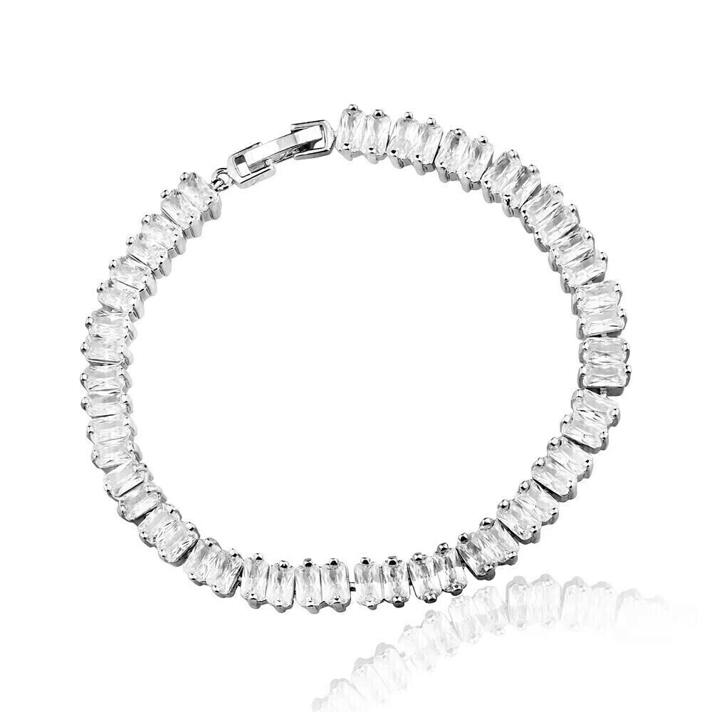 PULSEIRA ZIRCÔNIA BAGUETE COLORIDA BANHO OURO 18K