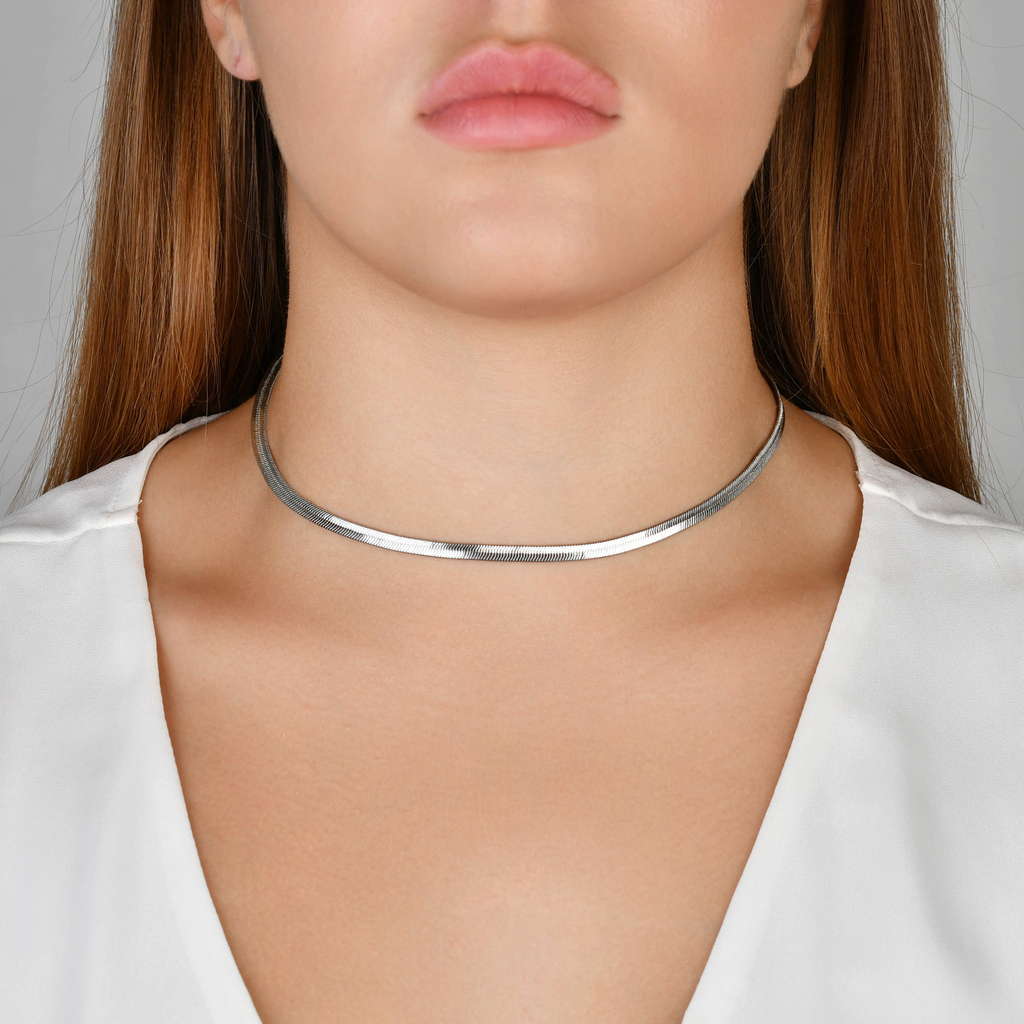 COLAR MALHA BANHO RÓDIO E OURO 18K