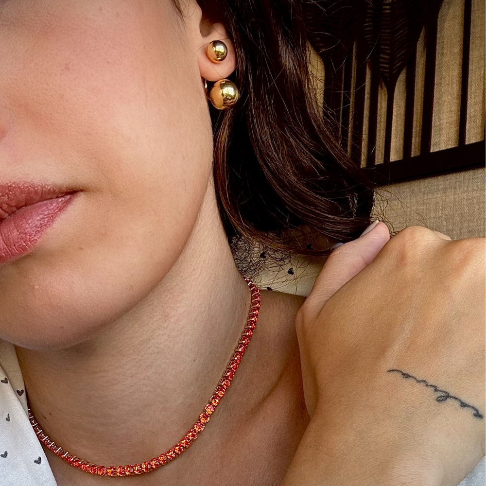 COLAR RIVIERA LARANJA BANHO OURO 18K
