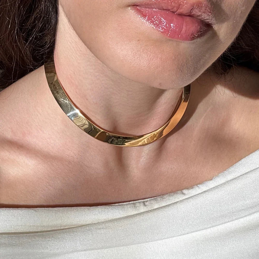 CHOKER CLEÓPATRA BANHO RÓDIO OU OURO 18K