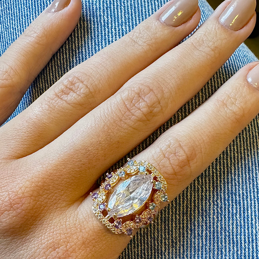 ANEL MAX ZIRCÔNIA BANHO OURO 18K