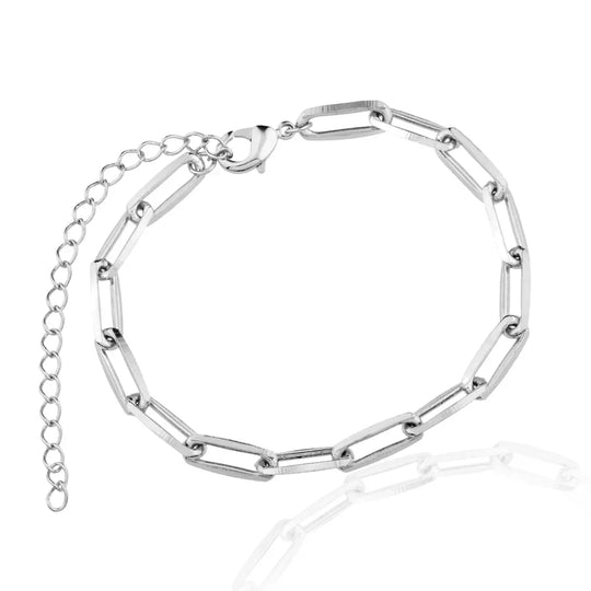Pulseira Elos Largos Banho Ródio ou Ouro 18k – foto 4 | Selet Joias
