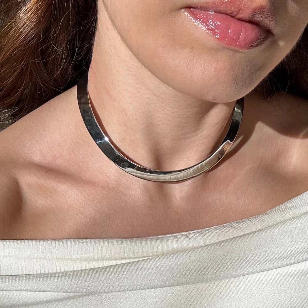 CHOKER CLEÓPATRA BANHO RÓDIO OU OURO 18K