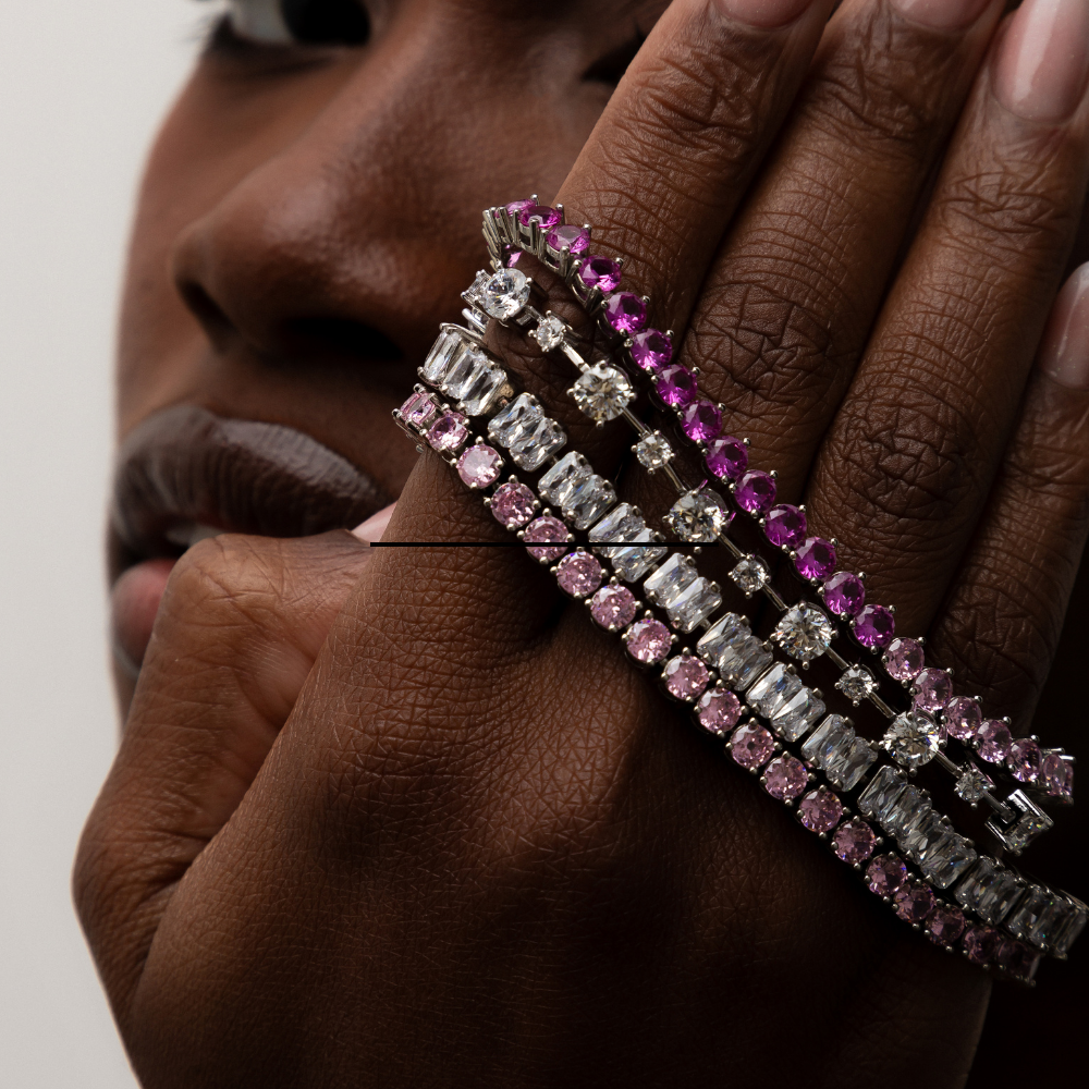 PULSEIRA RIVIERA BANHO RÓDIO E OURO 18K