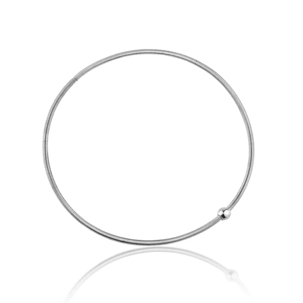 Pulseira Fio com Voltas Bicolor Banho Ouro 18k e Ródio Branco, foto 7