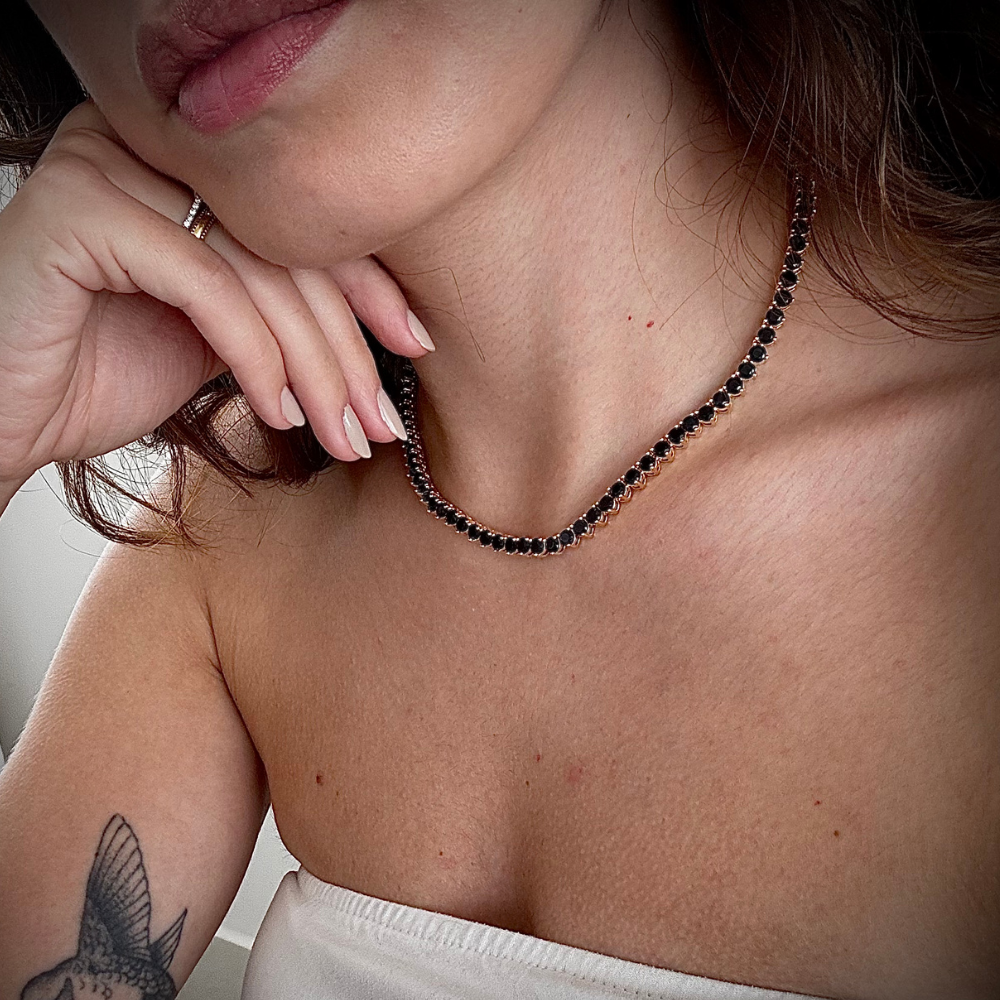 COLAR RIVIERA 3 PONTAS BANHO RÓDIO OU OURO 18K