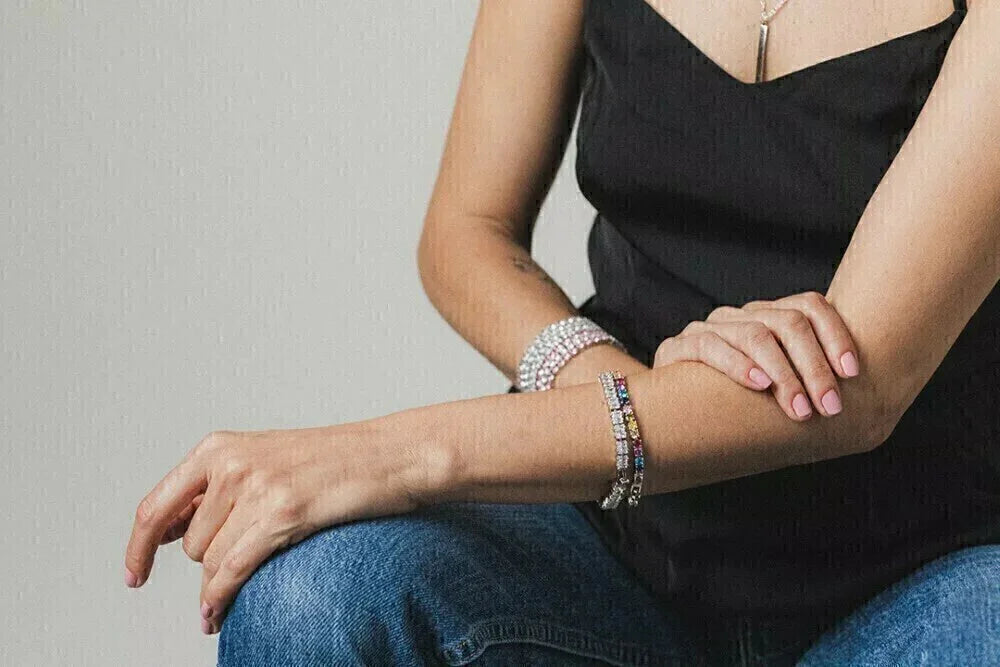 PULSEIRA RIVIERA COLORIDA BANHO OURO 18K