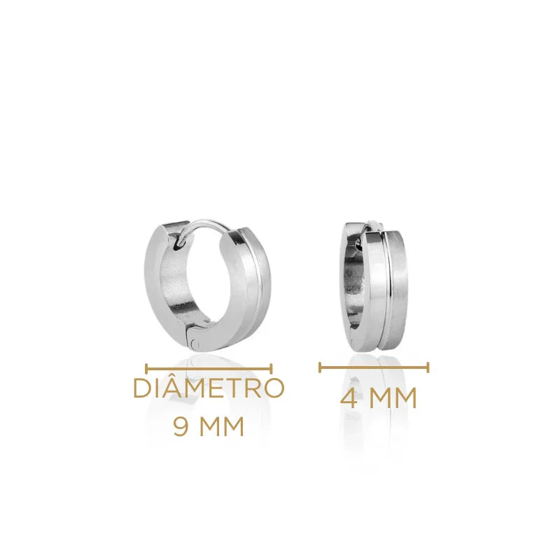 Brinco Argola Fosca Banho Ródio Branco, foto 4