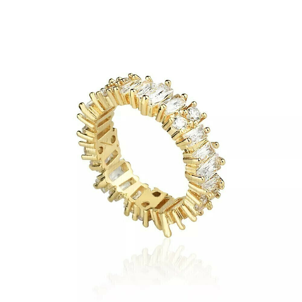 ANEL ZIRCÔNIA IRREGULAR BANHO OURO 18K