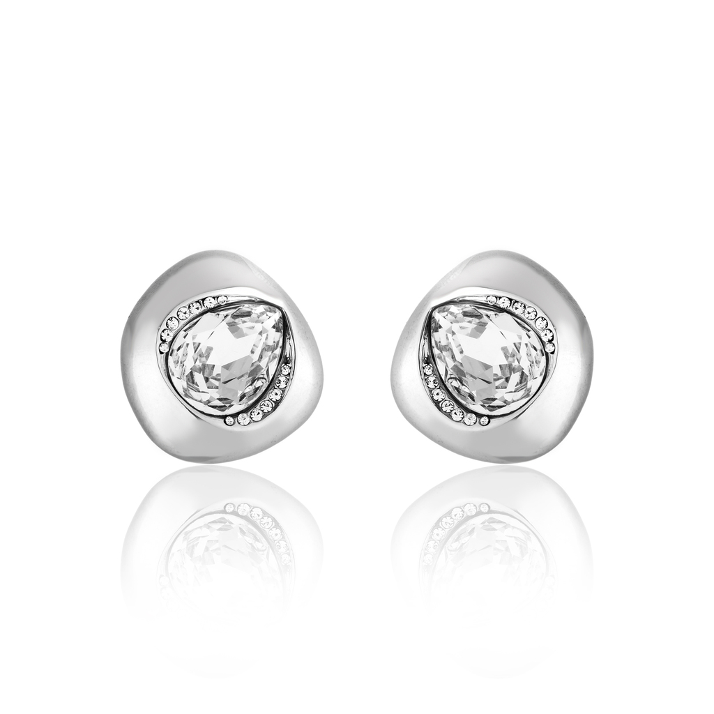 CONJUNTO BRINCO E ANEL ROBUSTO ZIRCÔNIA RÓDIO BRANCO