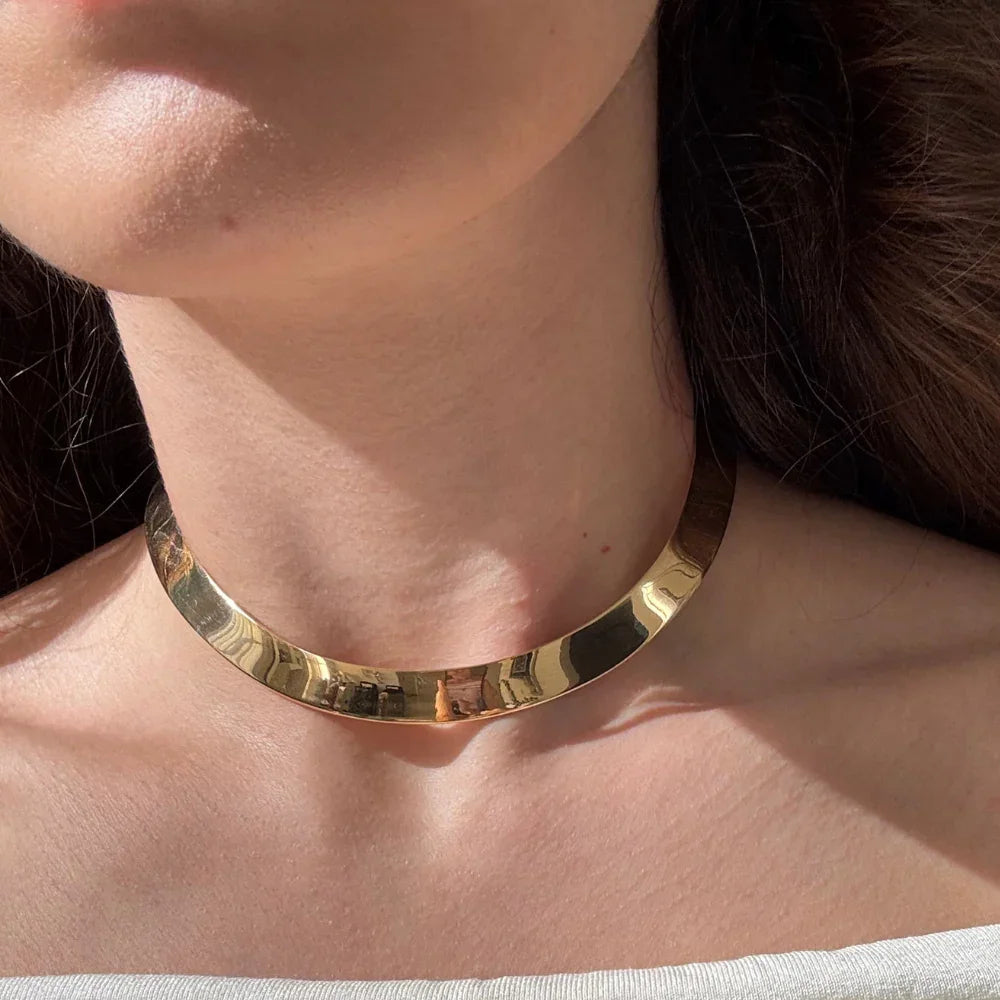 CHOKER CLEÓPATRA BANHO RÓDIO OU OURO 18K