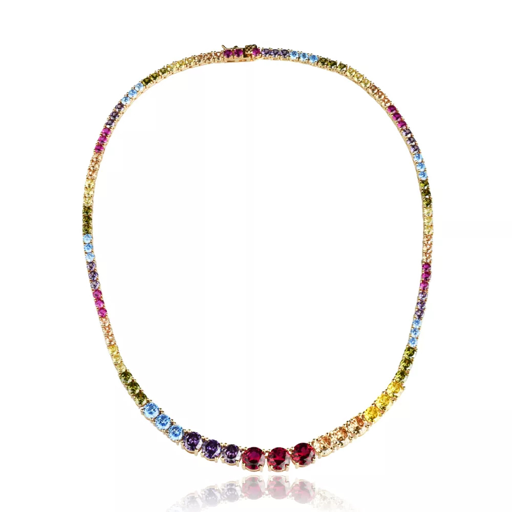 COLAR RIVIERA COLORIDA OURO 18K