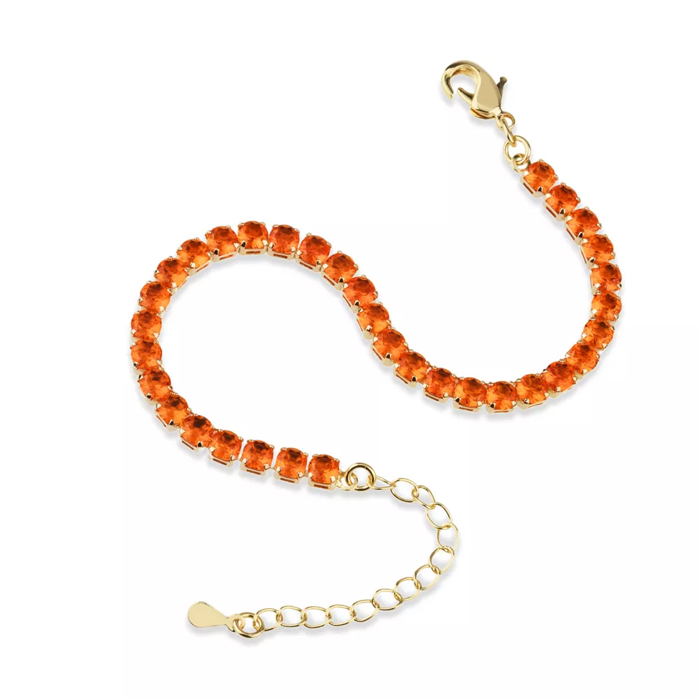 PULSEIRA RIVIERA LARANJA BANHO OURO 18K