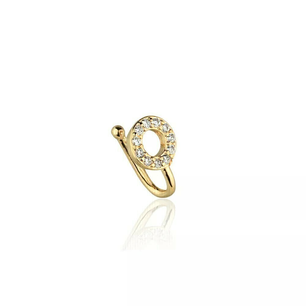 EARCUFF XO BANHO RÓDIO E OURO 18K