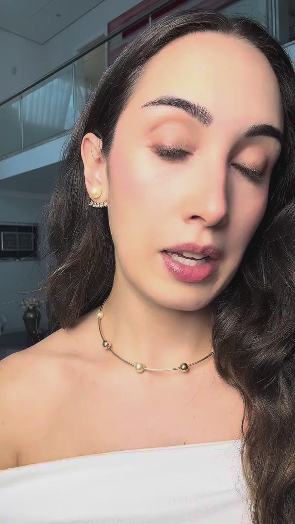 Vídeo Brinco Ear Jacket Zircônias Banho Ouro 18k (2 em 1)